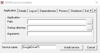 Usar GoogleDriveFS como Servicio